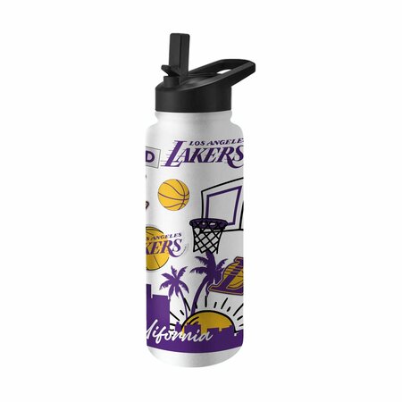 LOGO BRANDS Los Angeles Lakers 34oz Native Quencher Bottle 713-S34QB-63